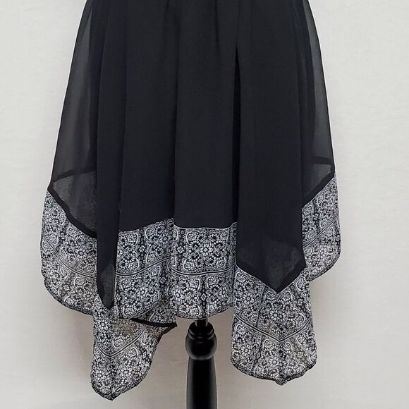 AMERICAN Eagle Outfitters Black Spaghetti Strap Corset Asymmetric Trapeze Dress - Picture 12 of 14